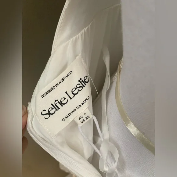 Selfie Leslie Auguste Tiered Frill Strappy Back Dress Ivory - Picture 9 of 9